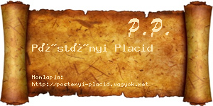 Pöstényi Placid névjegykártya